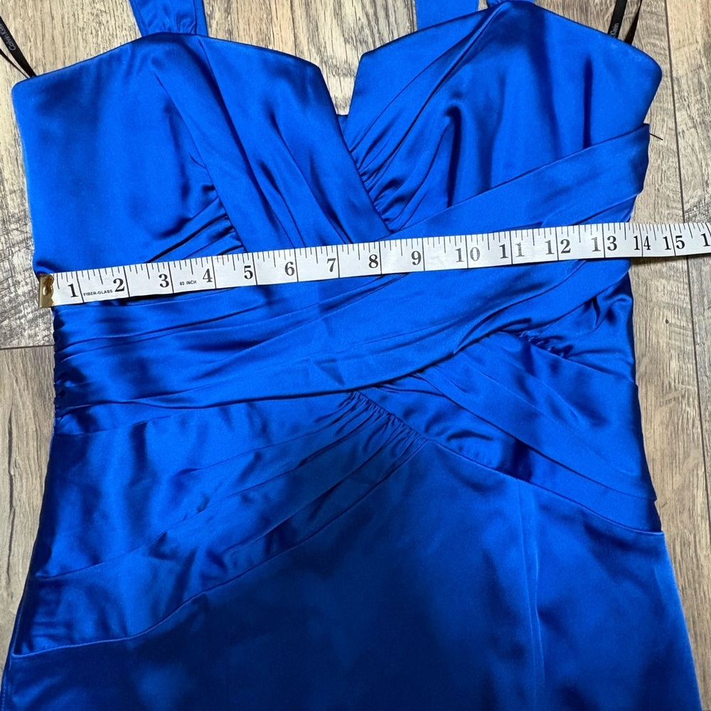 Royal Blue Satin Cocktail Dress - Picture 4 of 5
